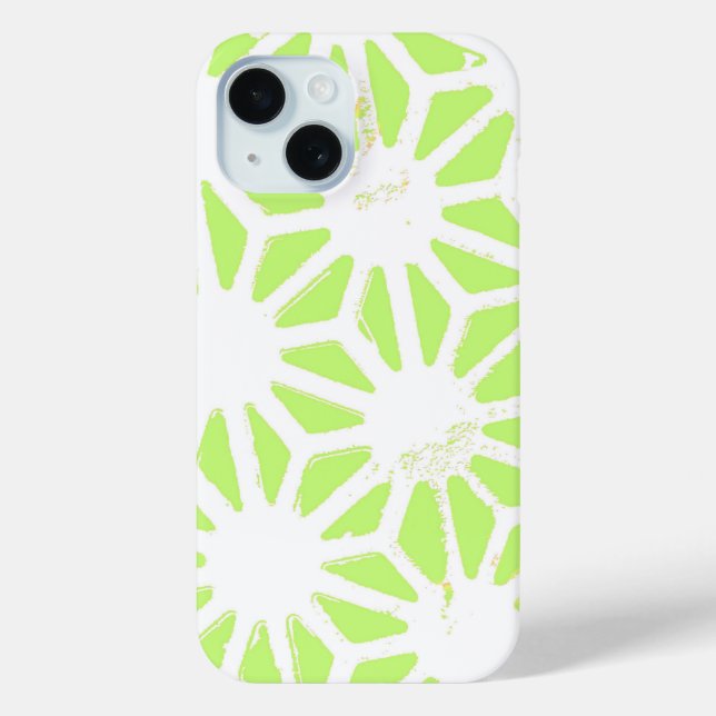 Funda De Case-Mate Para iPhone Patrón geométrico verde lima (Reverso )