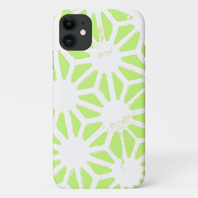 Funda De Case-Mate Para iPhone Patrón geométrico verde limón (Reverso)