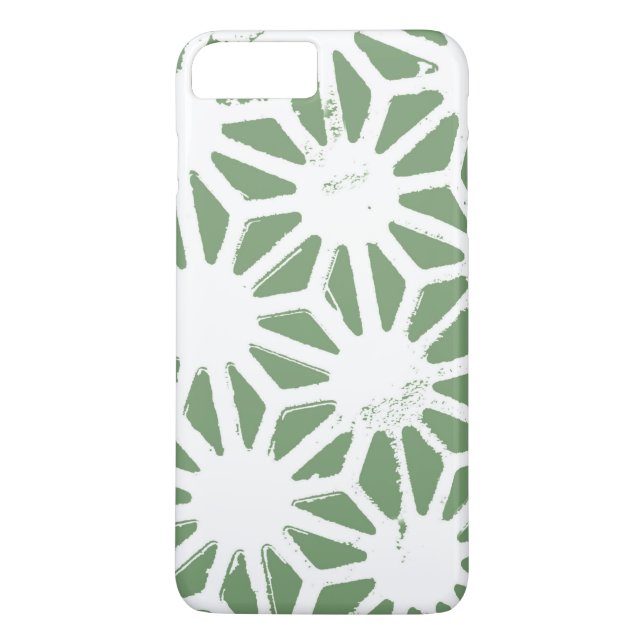 Funda De Case-Mate Para iPhone Patrón geométrico verde oliva y blanco (Reverso)