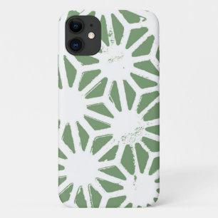 Funda Para iPhone 11 Patrón geométrico verde oliva y blanco