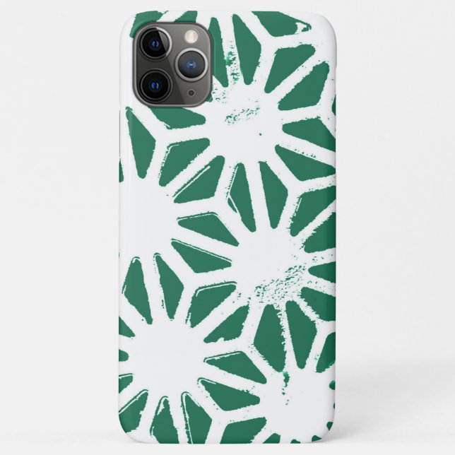 Funda De Case-Mate Para iPhone Patrón geométrico verde y blanco de salvia (Reverso)
