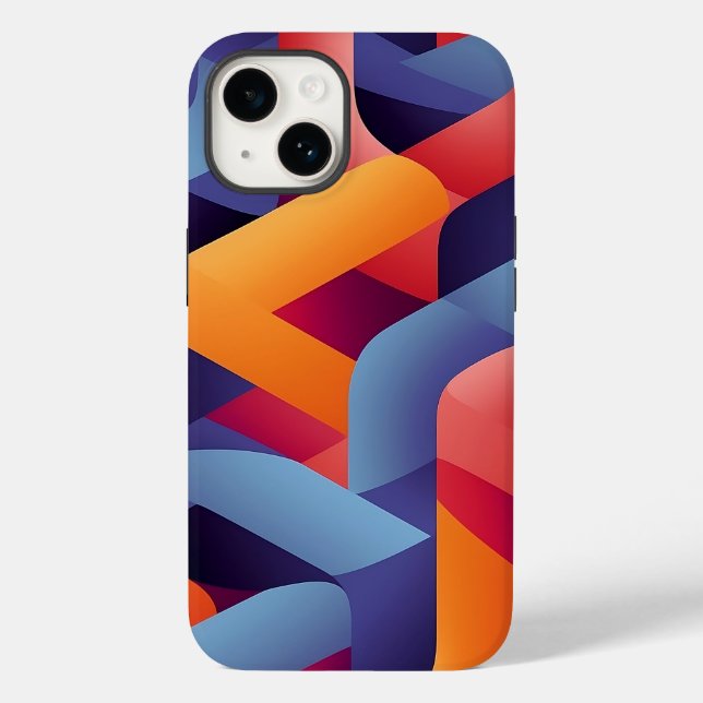 Funda De Case-Mate Para iPhone Patrón geométrico vibrante 3D 2 (Reverso )