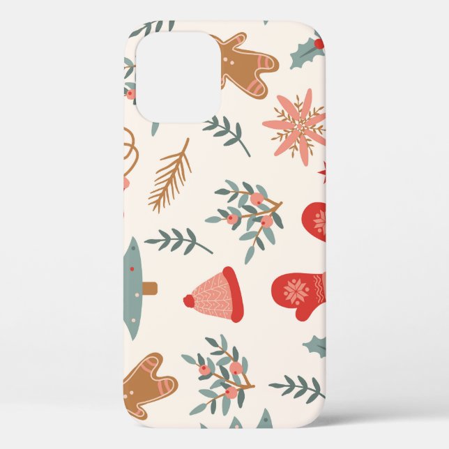 Funda De Case-Mate Para iPhone Patrón Gingerbread Navidades Retro. (Reverso )