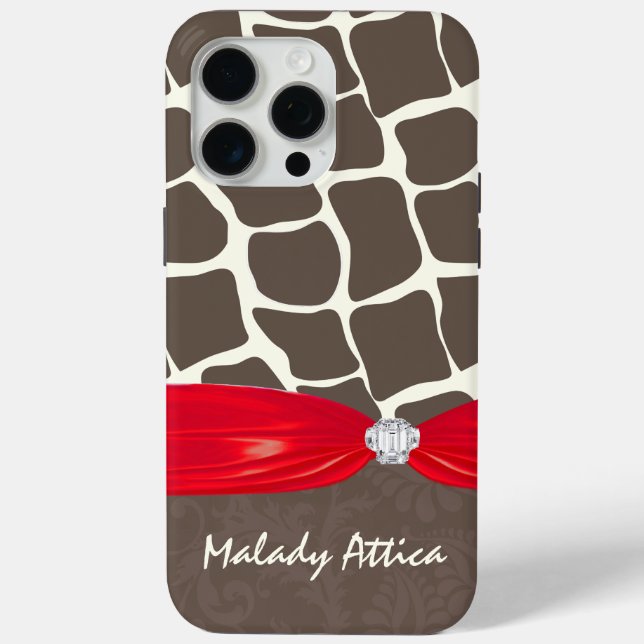 Funda De Case-Mate Para iPhone Patrón Giraffe Cinta impresa Faux Crystal (Reverso )