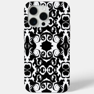 Funda Para iPhone 15 Pro Max Patrón giratorio en blanco y negro