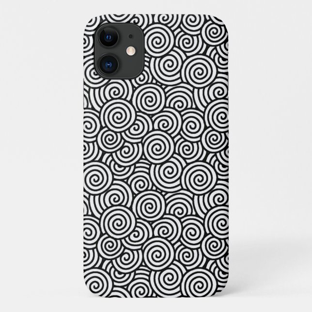 Funda De Case-Mate Para iPhone Patrón giratorio japonés - blanco y negro (Reverso)
