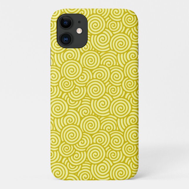 Funda De Case-Mate Para iPhone Patrón giratorio japonés - mostaza y amarillo clar (Reverso)