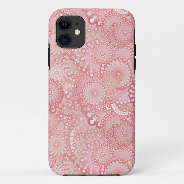 Funda De Case-Mate Para iPhone Patrón giratorio rosa y melocotón (Reverso)