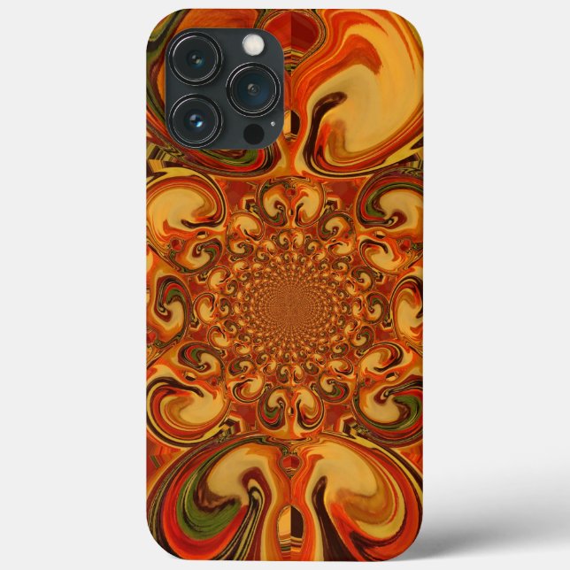 Funda De Case-Mate Para iPhone Patrón giratorio Sombras de Naranja, marrón, verde (Reverso )