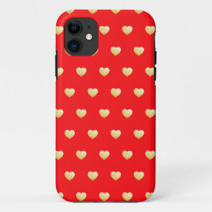 Funda Para iPhone 11 Patrón Gótico de Oro Rojo de Reina de los Corazone