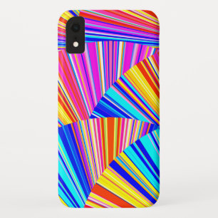 Funda Para iPhone XR Patrón gráfico rosa púrpura azul amarillo