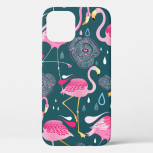 Funda Para iPhone 12 Patrón gráfico sin fisuras con flores brillantes y