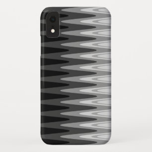 Funda Para iPhone XR Patrón gris blanco negro Zigzag