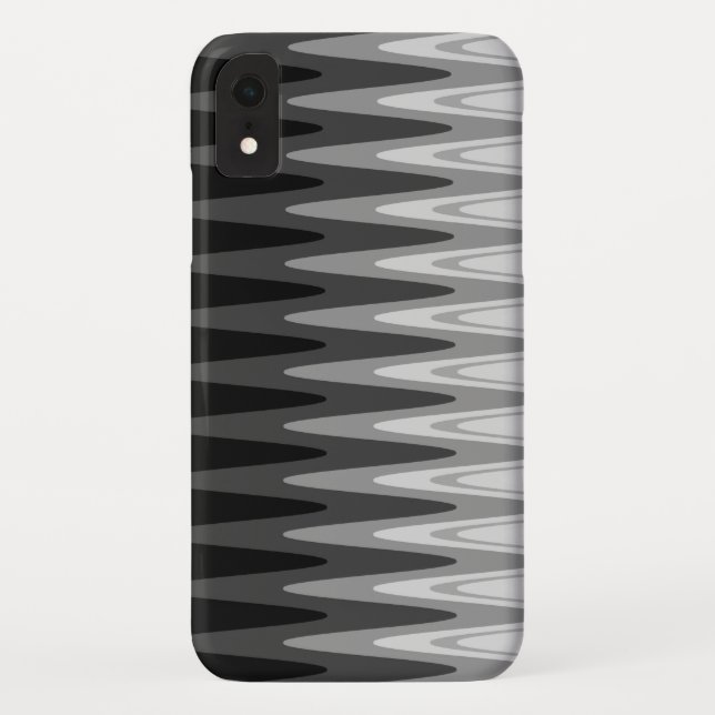 Funda De Case-Mate Para iPhone Patrón gris blanco negro Zigzag (Reverso)
