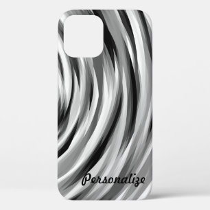 Funda Para iPhone 12 Patrón Guay Silver Black Stripy