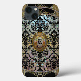 Funda Para iPhone 13 Patrón Halleesham II Elegante Monograma Tough