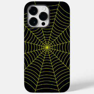 Funda Para iPhone 14 Pro Max De Case-Mate Patrón Halloween de telaraña negra y amarilla