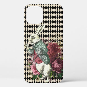 Funda Para iPhone 12 Patrón Harlequin de conejo de Alicia
