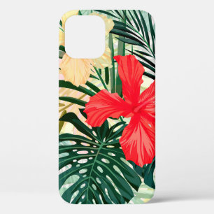 Funda Para iPhone 12 Patrón hawaiano colorido y fluido de verano con tr