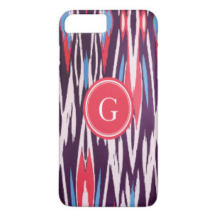 Funda Para iPhone 8 Plus/7 Plus Patrón ikat de acuarela rojo púrpura vibrante y ch