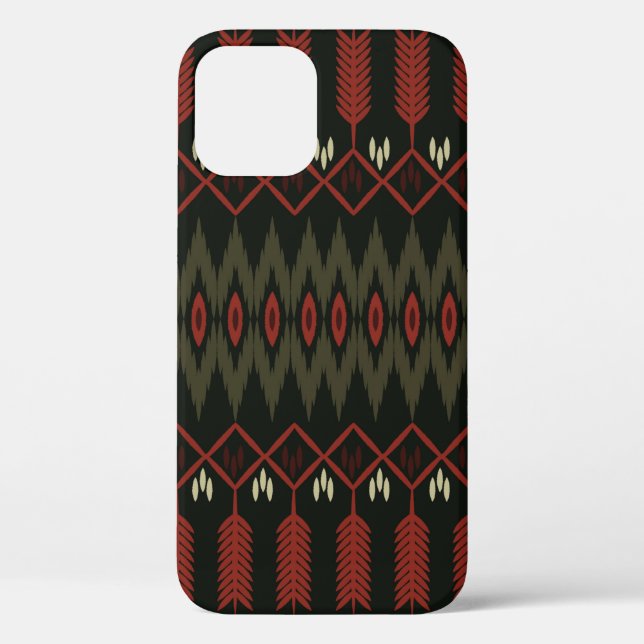 Funda De Case-Mate Para iPhone patrón ikat. Ornamento geométrico sin soldadura. É (Reverso )