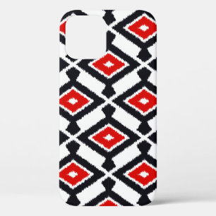 title_seo2 Patrón Ikat - rojo oscuro, negro y blanco