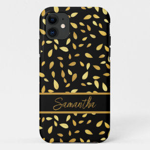 Funda Para iPhone 11 Patrón Ilustrado de las hojas de oro modernas