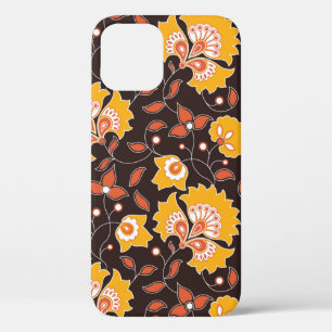 Funda Para iPhone 12 patrón indio de estilo floral sin fisuras en br