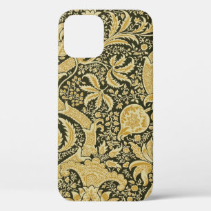 Funda Para iPhone 12 Patrón Indio Dorado, William Morris