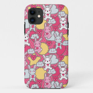 Funda Para iPhone 11 Patrón infantil Kawaii con Doodles cortos