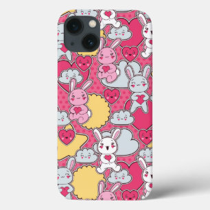 Funda Para iPhone 13 Patrón infantil Kawaii con Doodles cortos