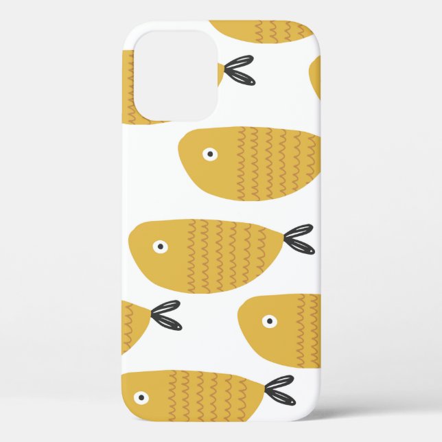 Funda De Case-Mate Para iPhone Patrón infantil sin foco con peces divertidos. Cre (Reverso )