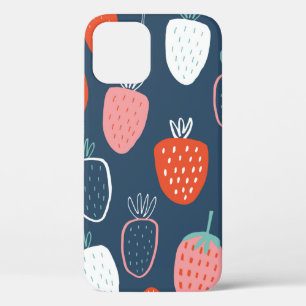 Funda Para iPhone 12 Patrón infantil sin soldadura con fresa dibujada a