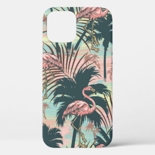 Funda Para iPhone 12 Patrón ininterrumpido de color tropical vintage co