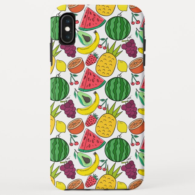 Funda De Case-Mate Para iPhone Patrón ininterrumpido de frutas | Patrón de superf (Reverso)