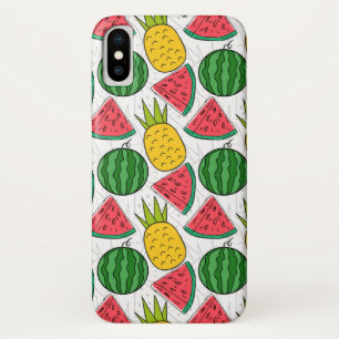 Funda Para iPhone X Patrón ininterrumpido de frutas   Patrón de superf