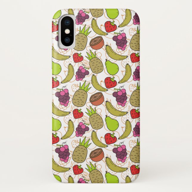 Funda De Case-Mate Para iPhone Patrón ininterrumpido de frutas | Patrón de superf (Reverso)