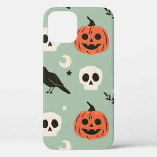 Funda Para iPhone 12 Patrón ininterrumpido de Halloween con ráfagas, cr