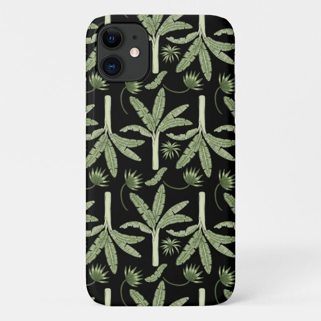 Funda De Case-Mate Para iPhone Patrón ininterrumpido de palmeras tropicales (Reverso)