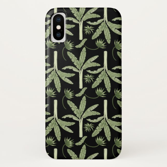 Funda De Case-Mate Para iPhone Patrón ininterrumpido de palmeras tropicales (Reverso)