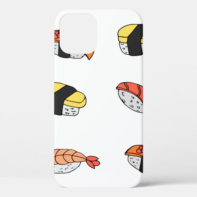 Funda De Case-Mate Para iPhone patrón ininterrumpido de sushi (Reverso )