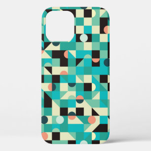 Funda Para iPhone 12 Patrón ininterrumpido de vintage con triángulos y