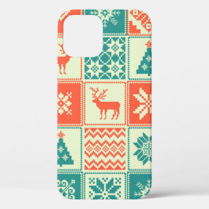 Funda Para iPhone 12 Patrón ininterrumpido de vintage navidad. Comercio