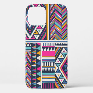 Funda Para iPhone 12 patrón ininterrumpido de vintage tribal de color r