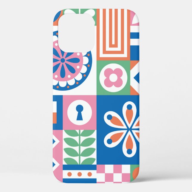 Funda De Case-Mate Para iPhone Patrón ininterrumpido del boho étnico. Impresión d (Reverso )