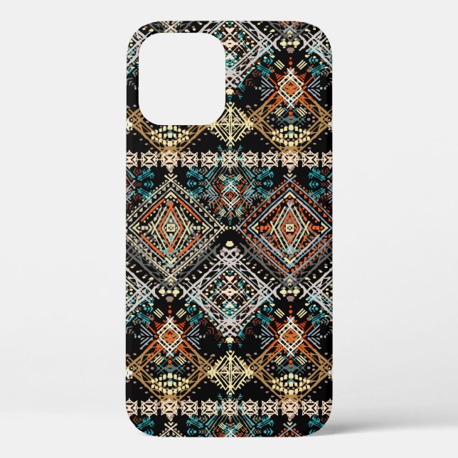 Funda De Case-Mate Para iPhone Patrón ininterrumpido del boho étnico. Ornamento é (Reverso )