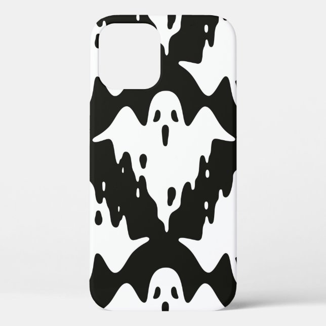Funda De Case-Mate Para iPhone Patrón ininterrumpido fantasma Halloween espeluzna (Reverso )