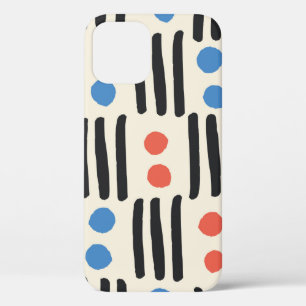 Funda Para iPhone 12 Patrón ininterrumpido moderno con rayas y puntos e