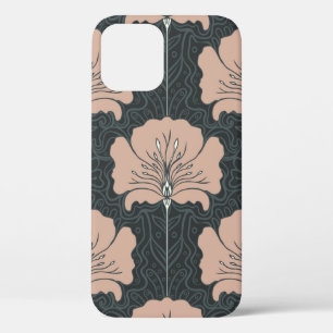 Funda Para iPhone 12 Patrón inmaculado con flores rosadas. No de arte