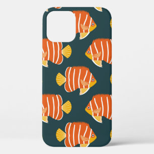 Funda Para iPhone 12 Patrón inmaculado con peces. Diseño creativo